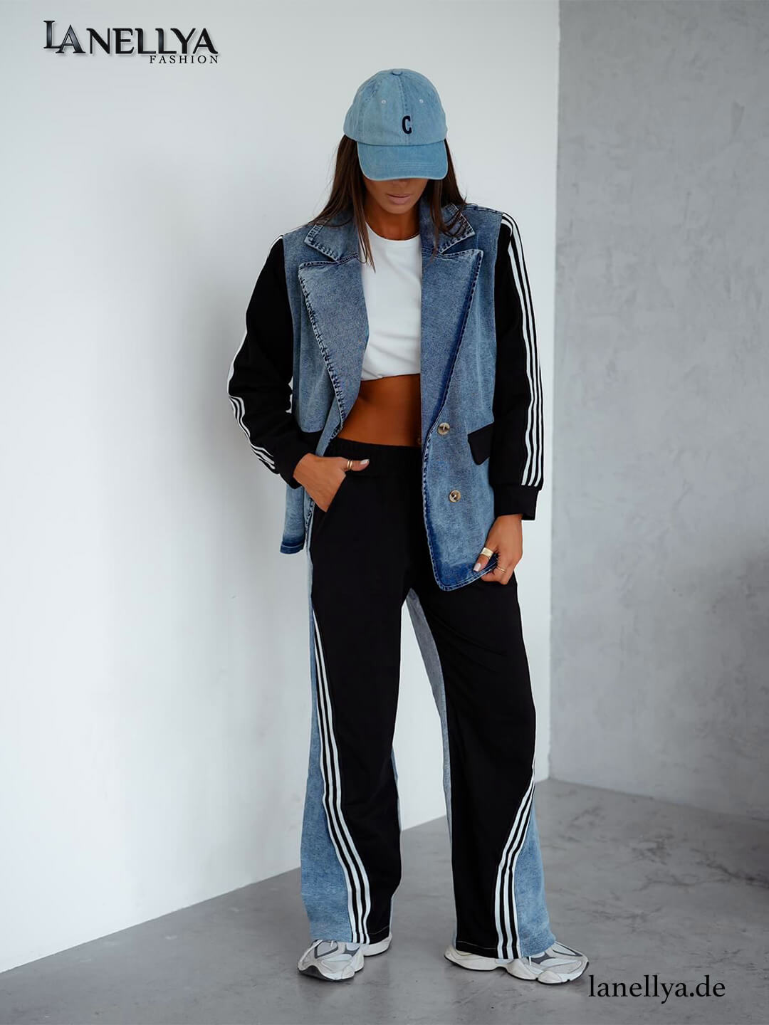 Modernes Damen Set Blazer Hose Streetstyle Look