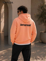 Modernes Herren Sweatshirt Peach Streetwear Look