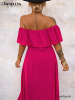 Off-Shoulder Kleid Damen Pink La Nellya Fashion