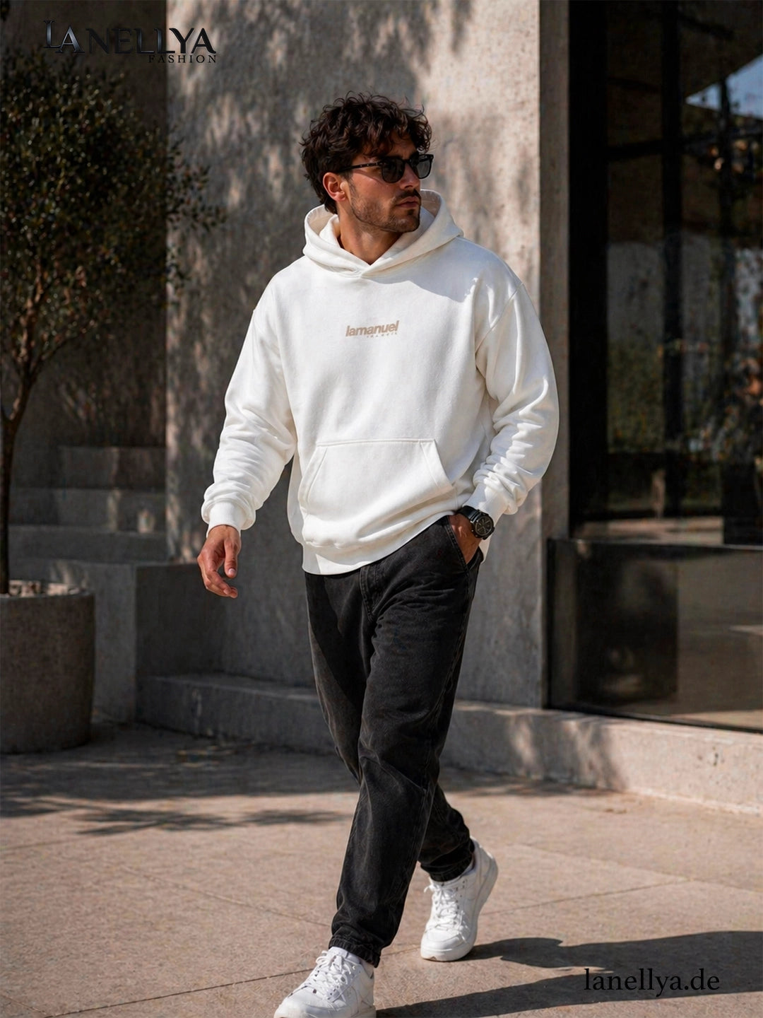 Off White Herren Hoodie Lamanuel mit dezentem Frontlogo