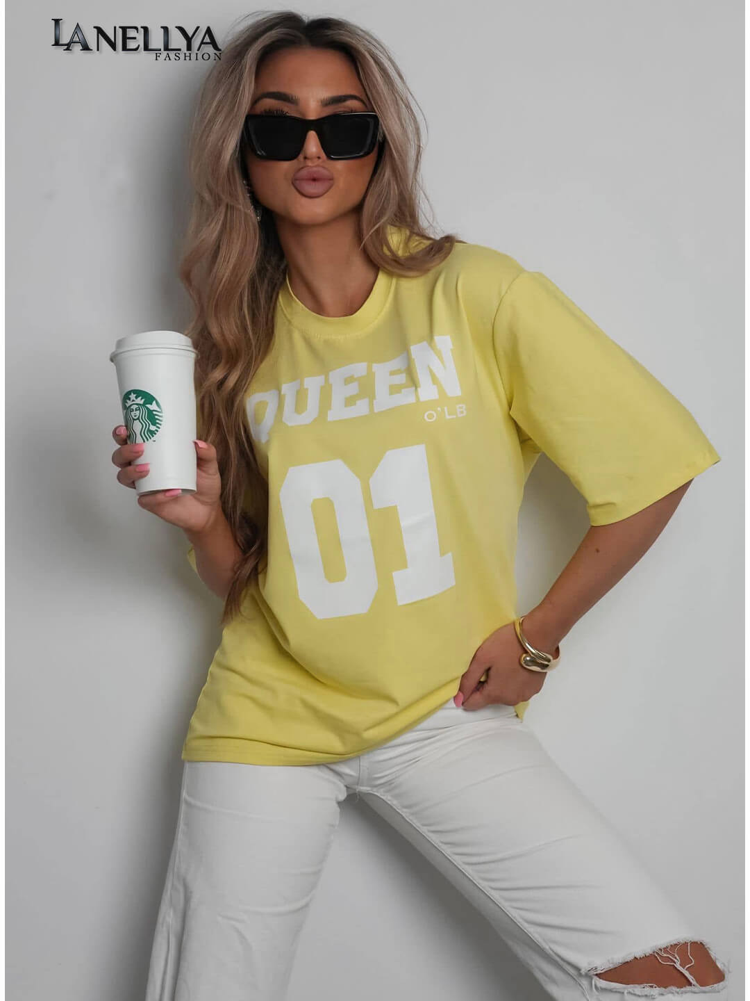 Ola Bianka Oversize T Shirt Gelb für Casual Looks
