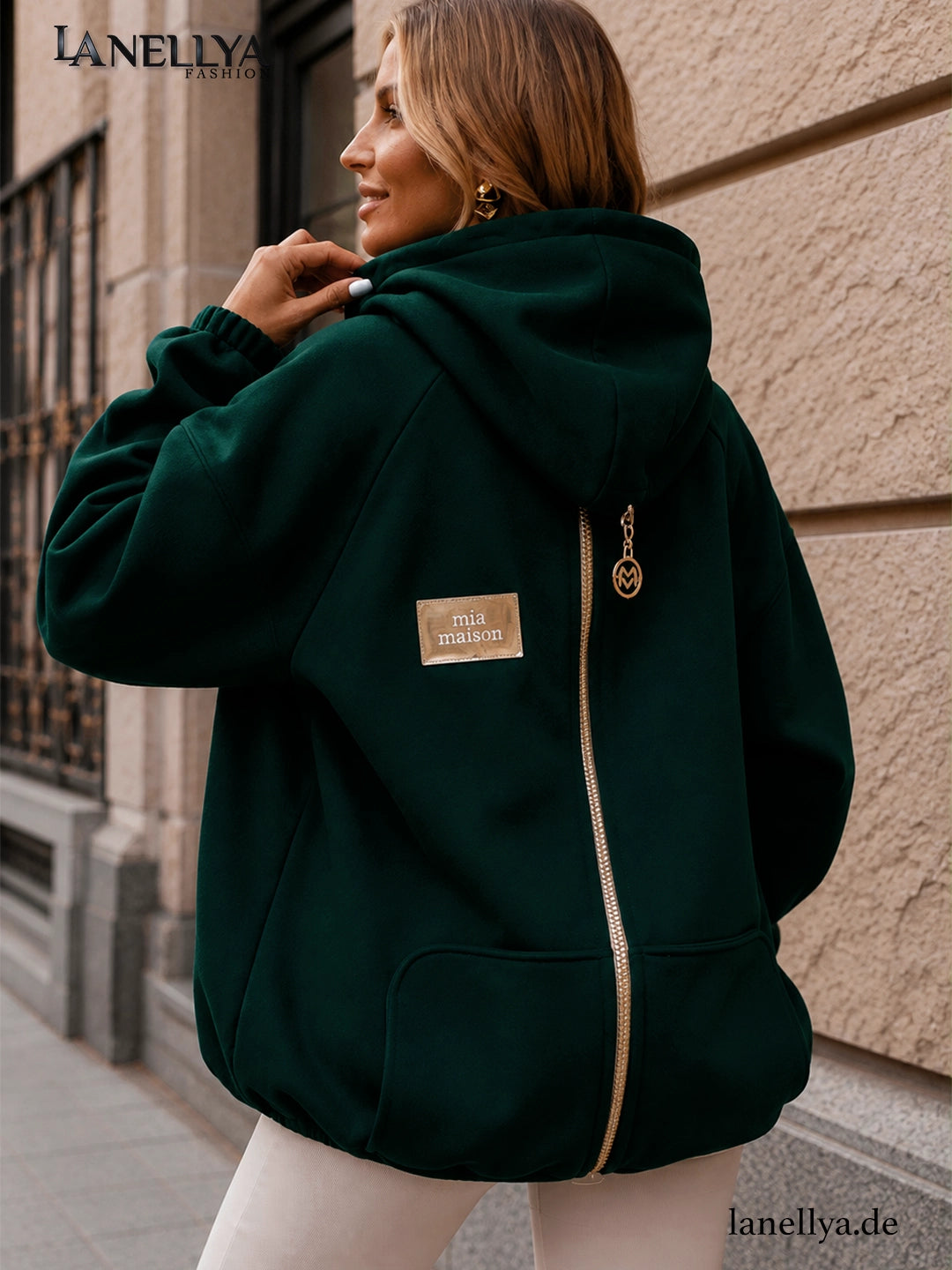 Oversize Damen Sweatshirt Grün von Mia Maison für Freizeit und City Looks