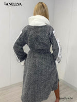 Paparazzi Damen Bademantel Grau Homewear und Spa Style