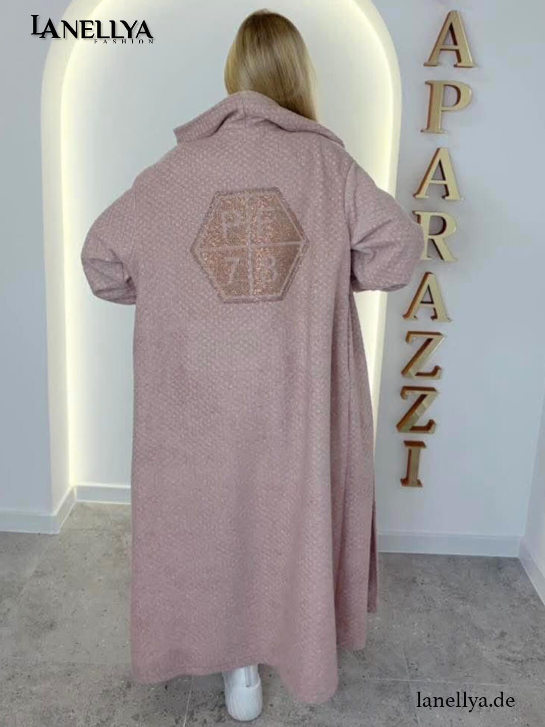 Paparazzi Damen Mantel Rosé moderner City Look