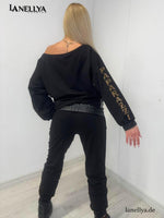 Paparazzi Damen Set Schwarz sportlich eleganter Glam Look
