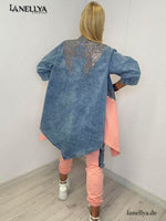 Paparazzi Damen Set in Rosa mit Jeansjacke