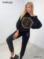 Paparazzi Damen Streetstyle Set Schwarz Gold