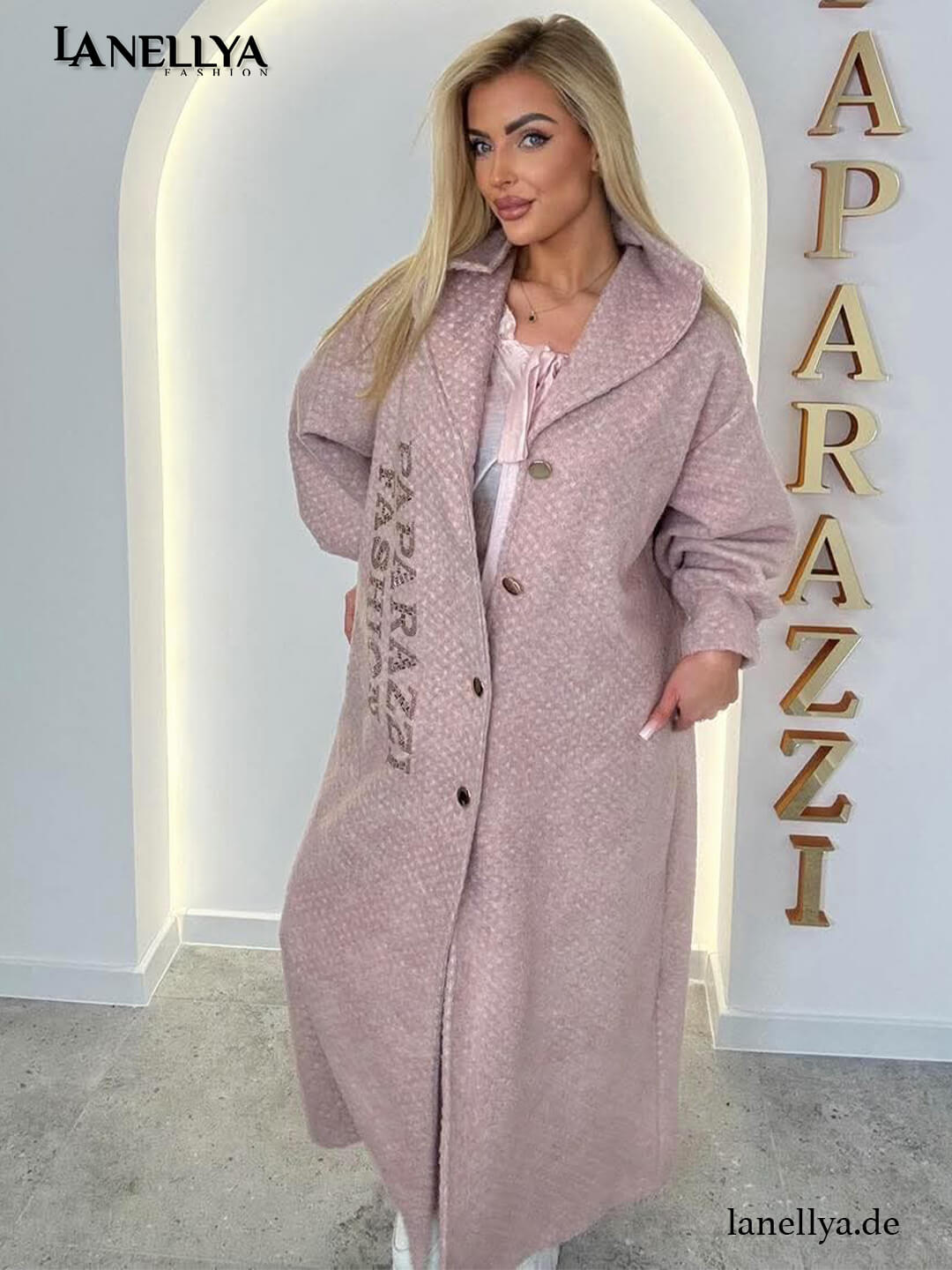 Paparazzi Fashion Damenmantel mit Print Detail