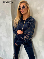 Paparazzi Jogger-Set Damen mit Glam-Design und Reißverschluss