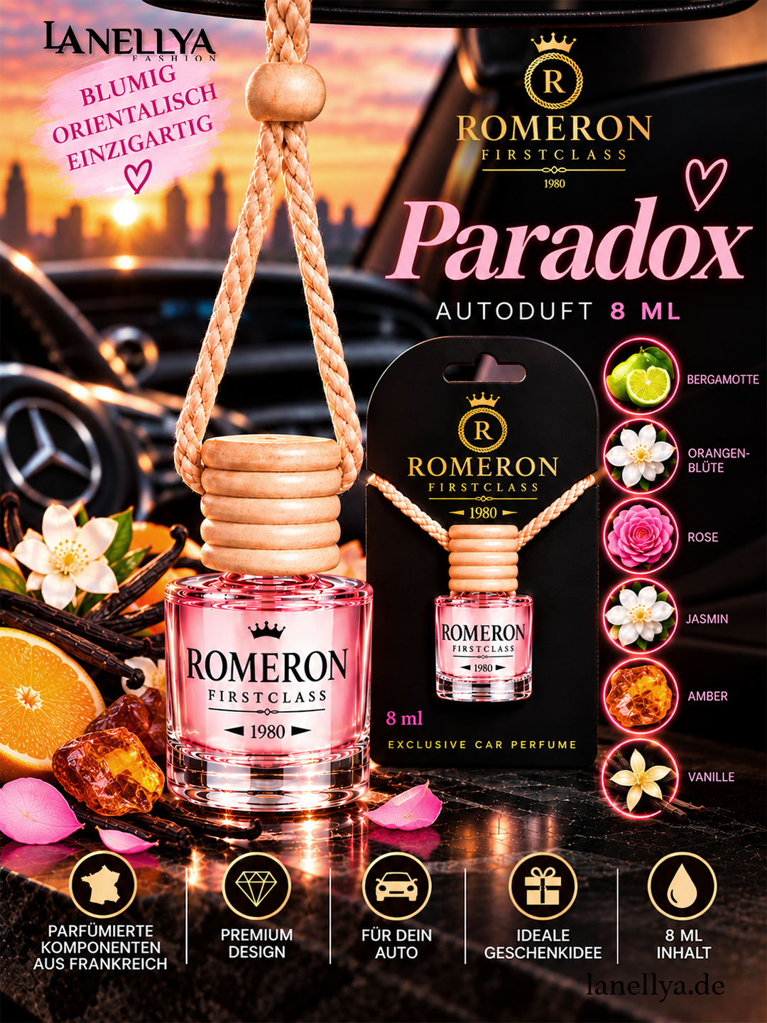 Romeron Autoduft Paradox 8 ml – Blumig & Orientalisch
