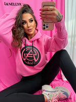 Pink Mania Damen Sweatshirt Pink mit Logo Print