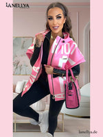 Pinke Kapuzenweste für Damen von Lola Bianka mit Reißverschluss im Streetstyle Look