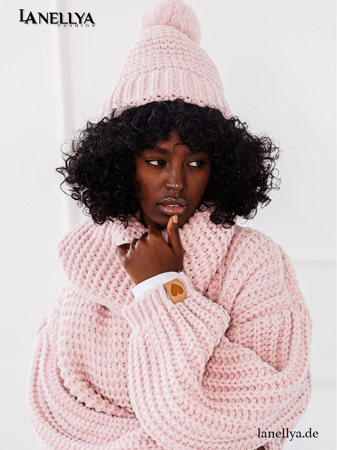 Rosa Damen Mütze Schal Set Miss City Winter Look