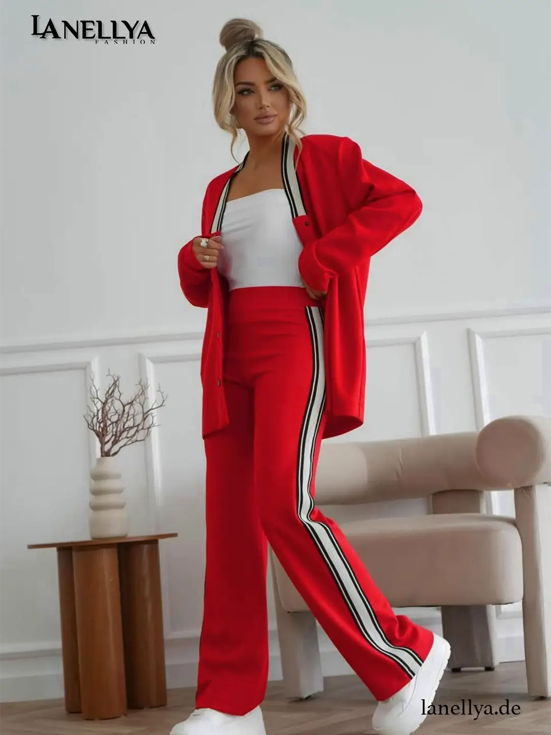Rotes Damen Set La Nellya Fashion Zweiteiler