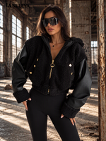 Schwarze Vasari Damen Übergangsjacke mit Reißverschluss S–L