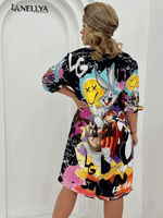 Shirtkleid Damen mit Comic Motiv – bequem und modern kombiniert