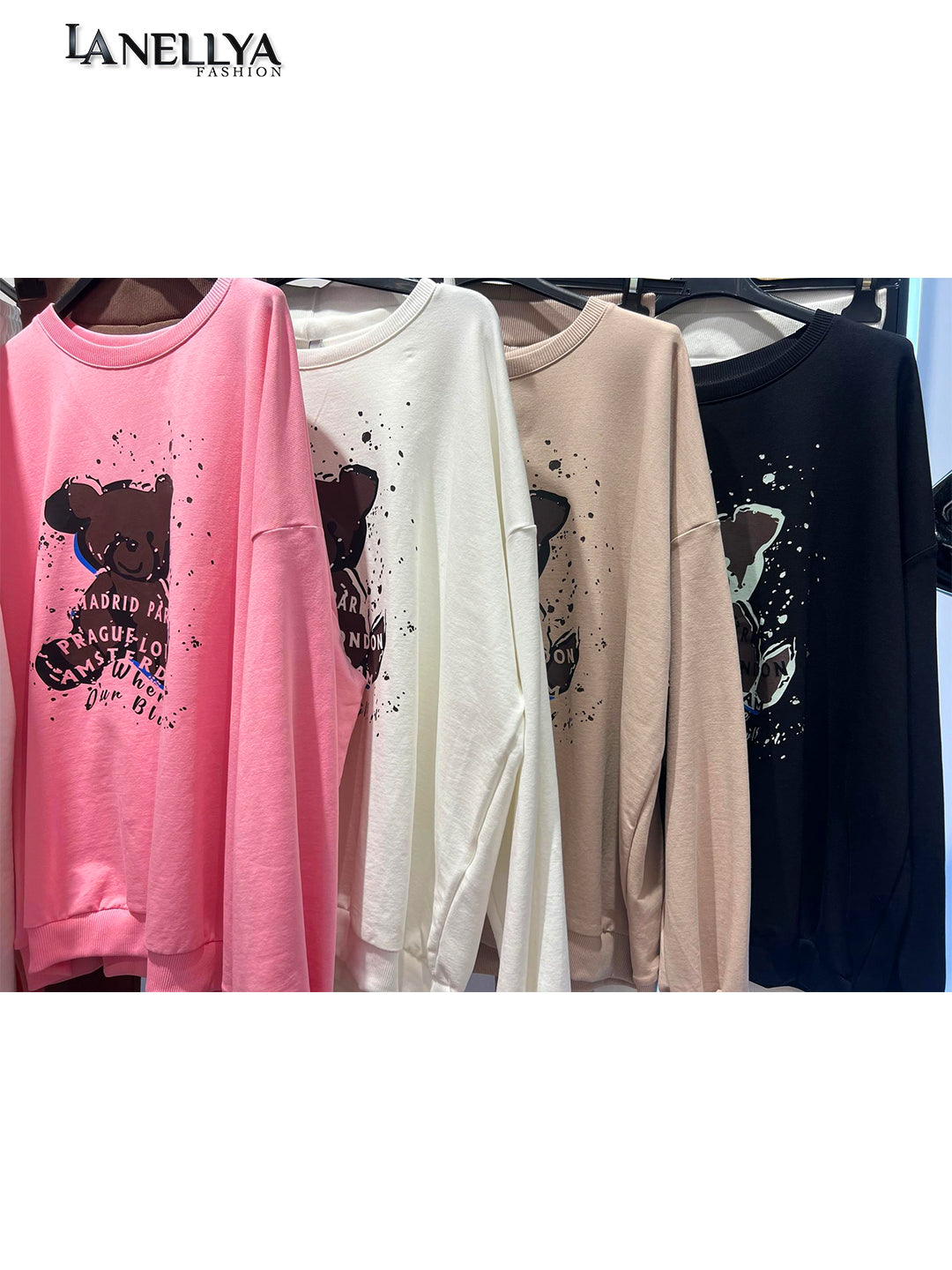 Stylisches Aszmi Damen Set – Oversize Pullover in Rosa und figurbetonte gerippte Leggings für Alltag & City