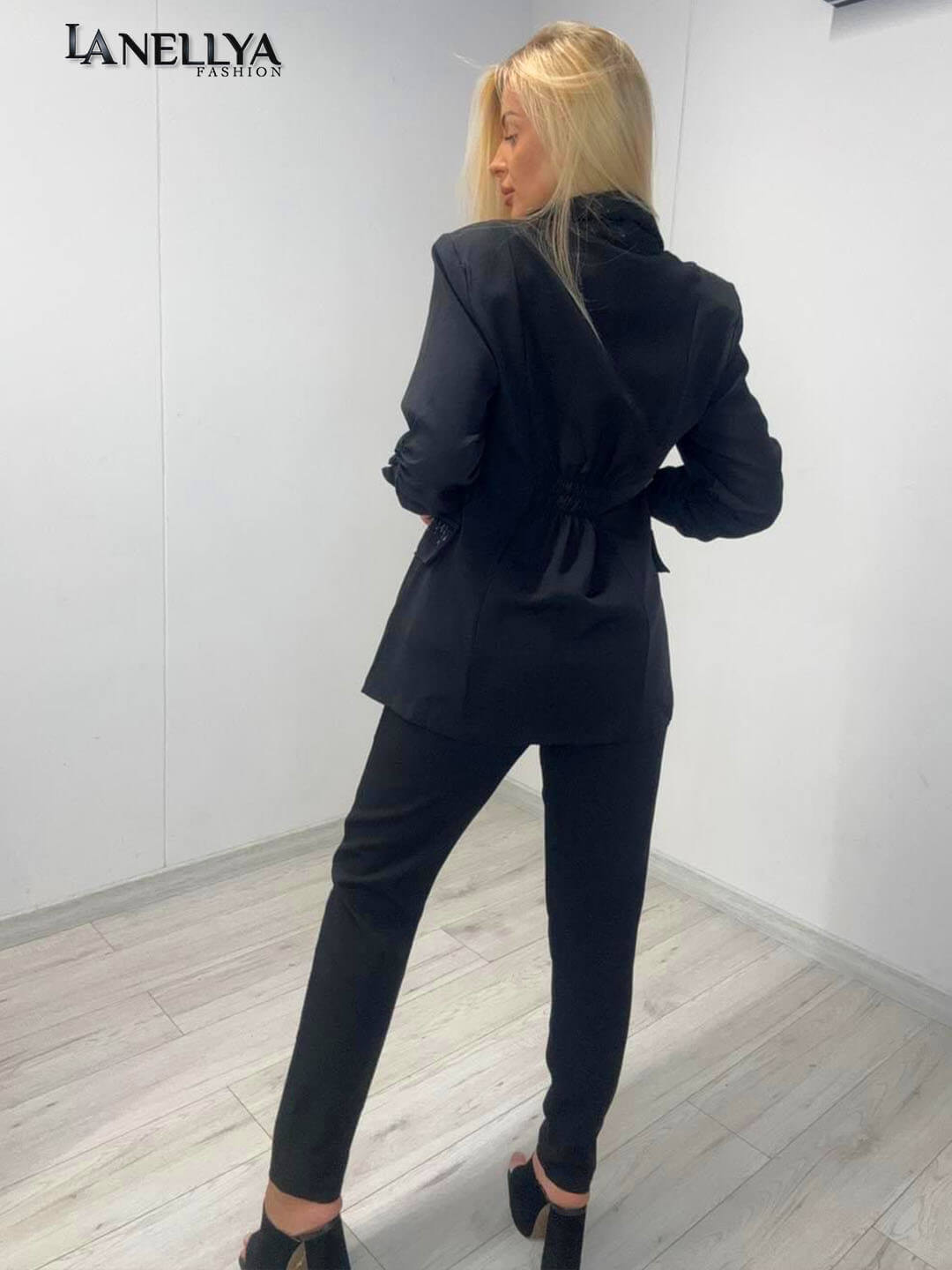 Schwarzer Damen Zweiteiler mit Glam-Details – Paparazzi Komplett Set