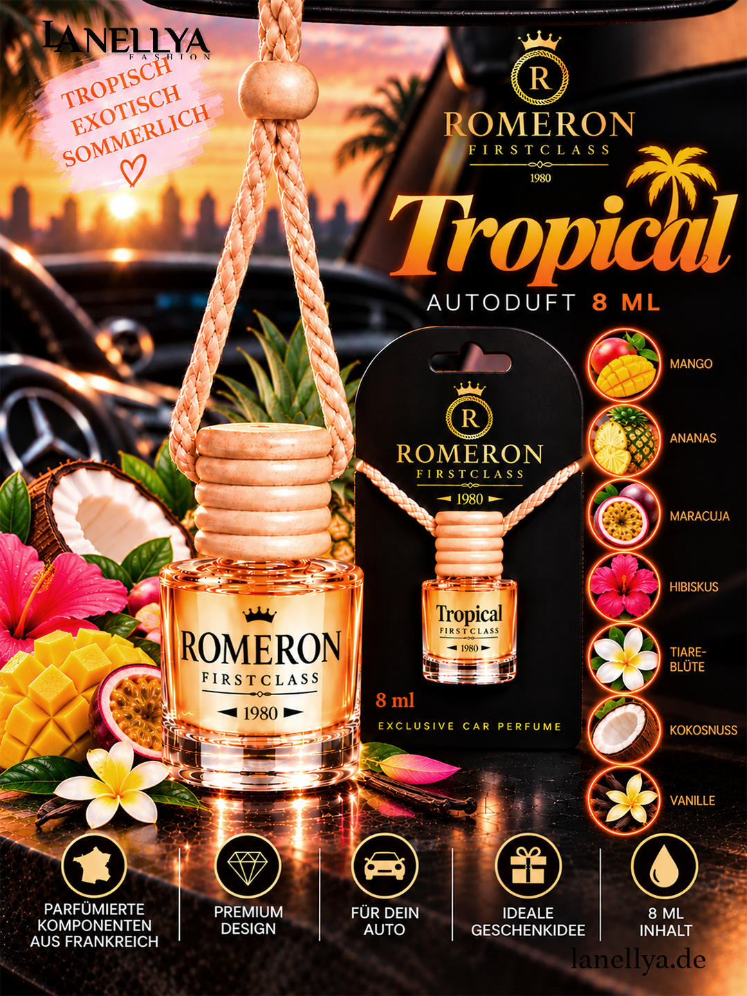 Romeron Autoduft Tropical 8 ml – Tropisch, Exotisch & Fruchtig