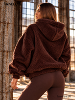 Vasari Damen Oversize Sweatshirt Braun mit Kapuze Universalgröße S–XL