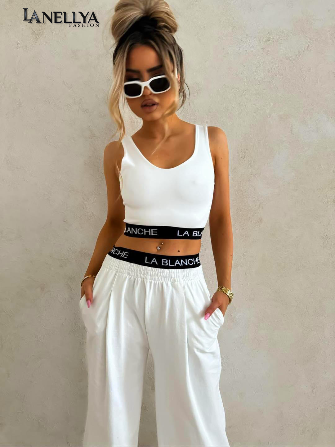 Weißes Damen Set im Luxury Street Look