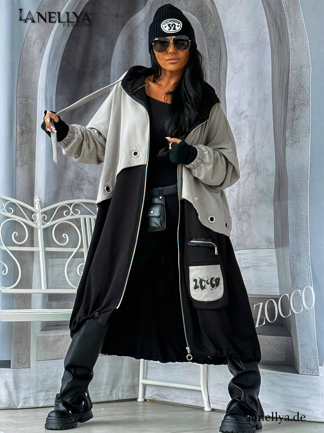 Zocco Damen Jacke Mantel bequem für Herbst und Winter